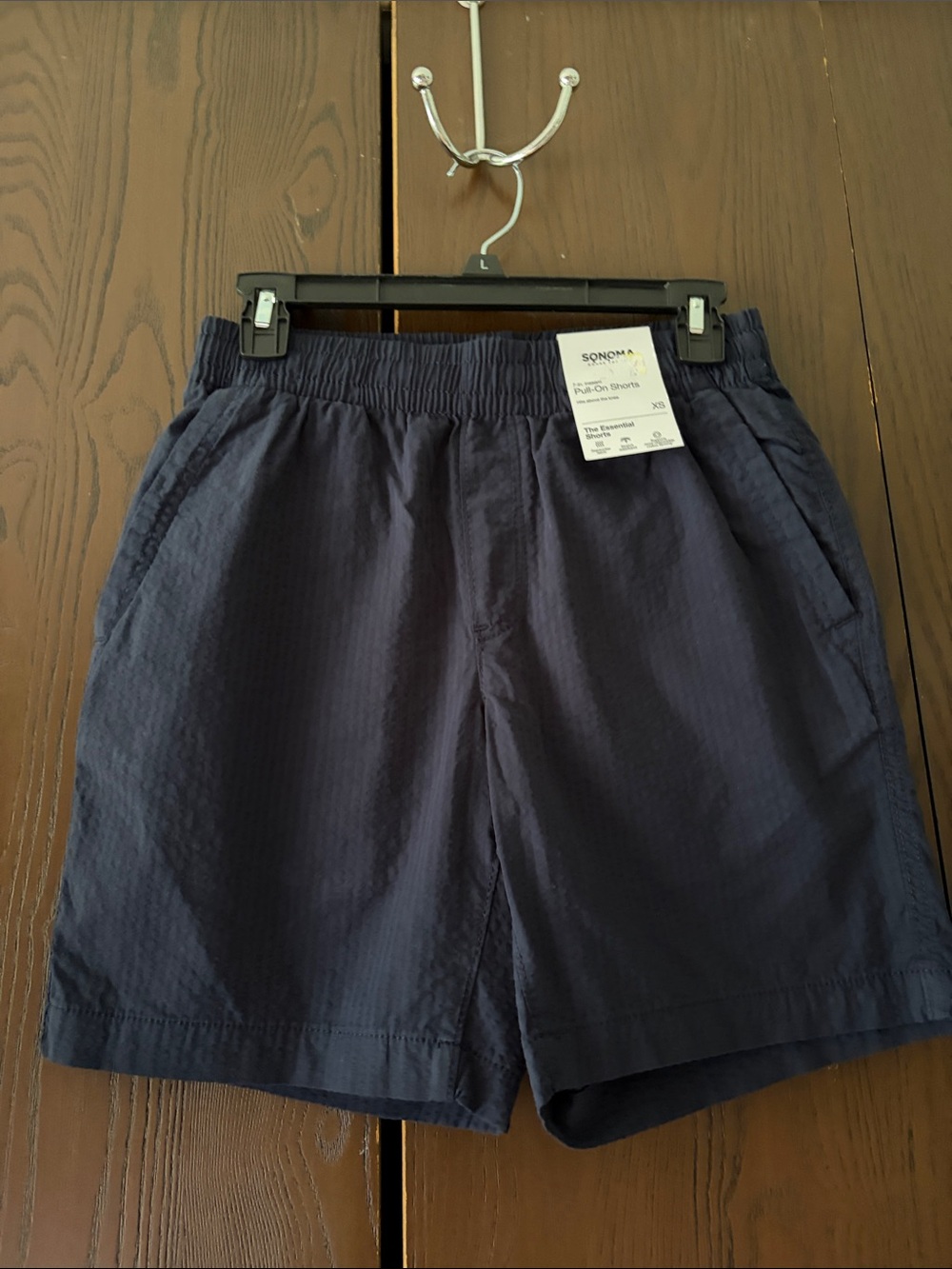 Sonoma Men's Navy Elastic-Waist Athletic Shorts. Size XS NWT